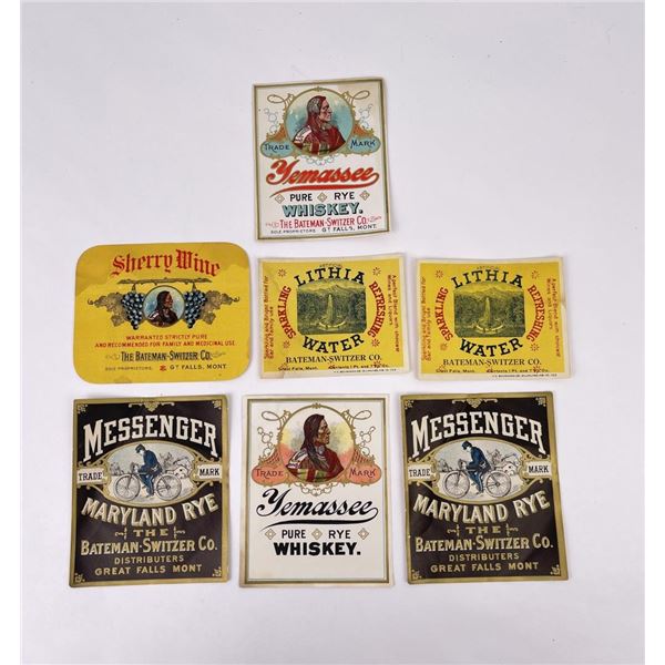 Bateman Switzer Great Falls Montana Bottle Labels