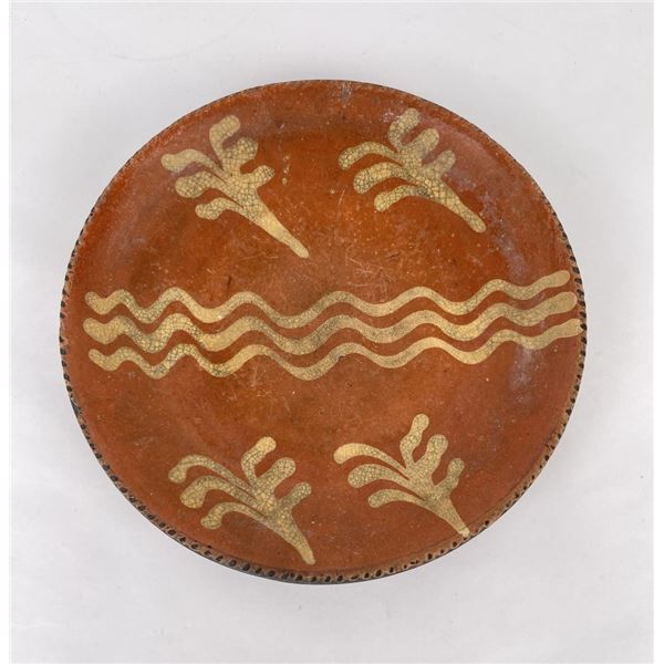 Pennsylvania Redware Slip Decorated Plate