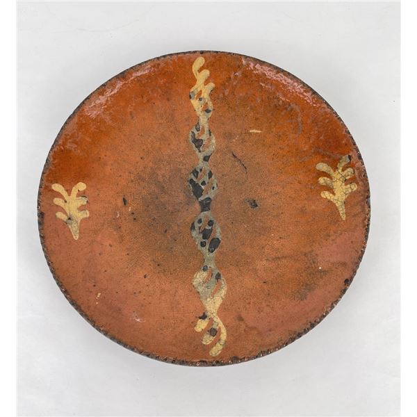 Pennsylvania Redware Slip Decorated Plate