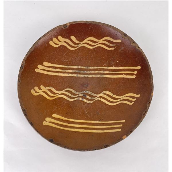 Pennsylvania Redware Slip Decorated Plate