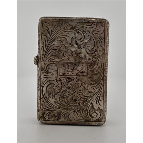 Sterling Silver Engraved Zippo Lighter