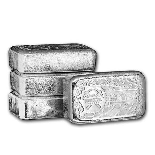 10 oz Silver Bar - Pioneer Metals, .999 Pure Silver, 10 Troy Oz's