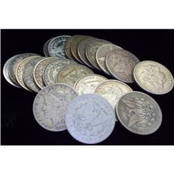 LOT OF 20 MORGAN SILVER DOLLARS 1878-1921
