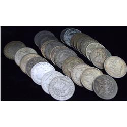 LOT OF 20 MORGAN SILVER DOLLARS 1878-1921