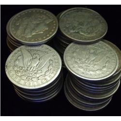 LOT OF 20 MORGAN SILVER DOLLARS 1878-1921