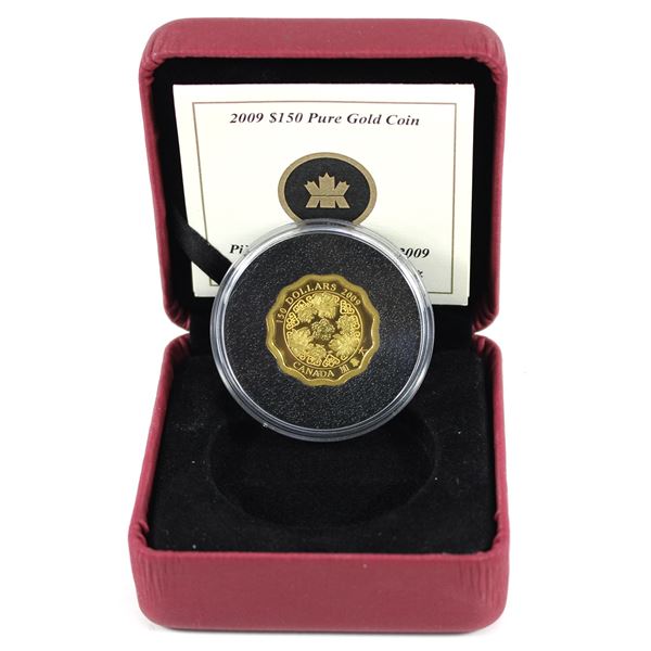 2009 Canada $150 Blessings of Wealth 1/3oz .99999 Fine Gold Coin in RCM Display Box. (Tax Exempt)