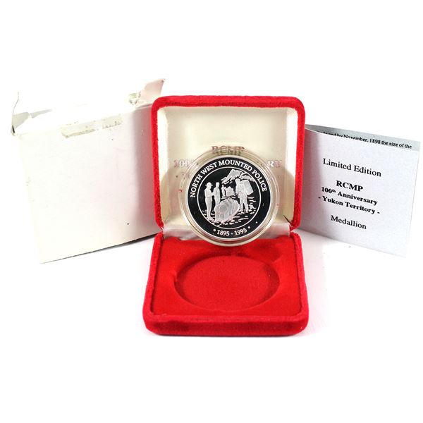 1995 RCMP 100th Anniversary-Yukon Territory Limited Edition 1oz Fine Silver Medallion 39mm (Tax Exem