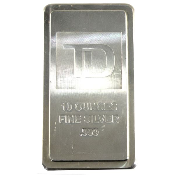 TD Bank 10oz .999 Fine Silver Stacker Bar (Tax Exempt)