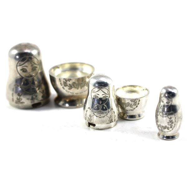 Very Unique! Links of London 3pc .925 Sterling Silver Russian Nesting Doll!