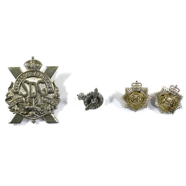 Lot of 4x Canada Military Pins and Badges. Includes SDG Glengarry Fencibles cap badge, RCAF Reserves