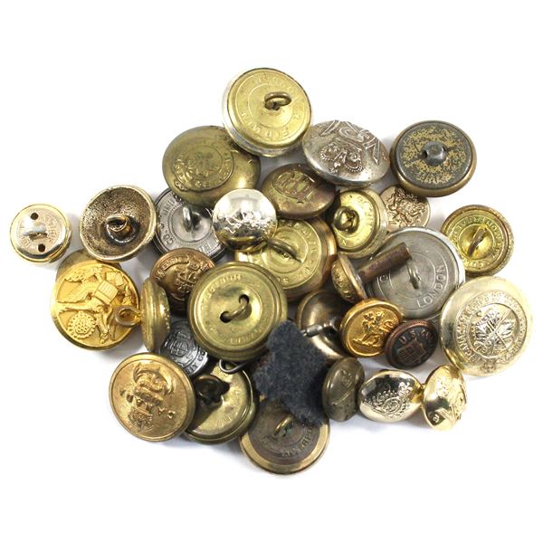 Estate Lot of Mostly Canadian Military Buttons. 32pcs