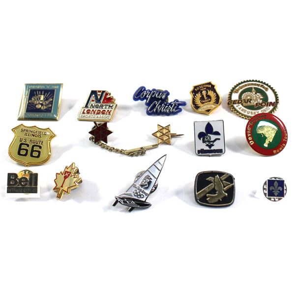15x Miscellaneous Mostly Enameled Pins. See image for variety.