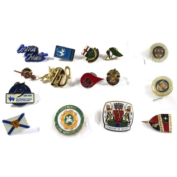 15x Miscellaneous Mostly Enameled Pins. See image for variety.