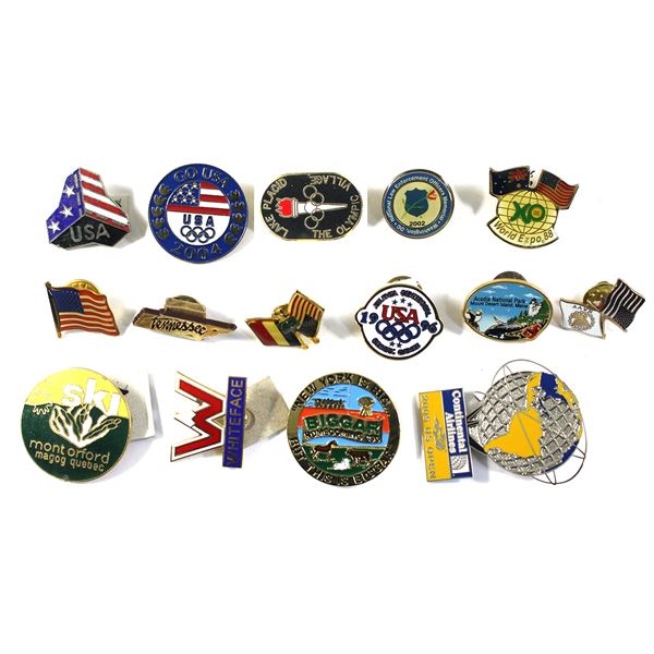 Lot of 16x Assorted North America Commemorative and Tourism Pins - Mainly USA. Includes US Open, Sta