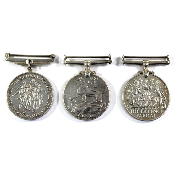 Lot of 3x WWII Medals Only. Includes The Defence Medal, The 1939-1945 War Medal, and Voluntary Servi
