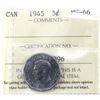 Image 1 : 5-cent 1945 ICCS MS66