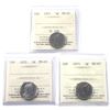 Image 1 : 5-cent 1971, 1972, & 1975 ICCS MS65. 3pcs.