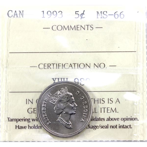 5-cent 1993 ICCS MS66