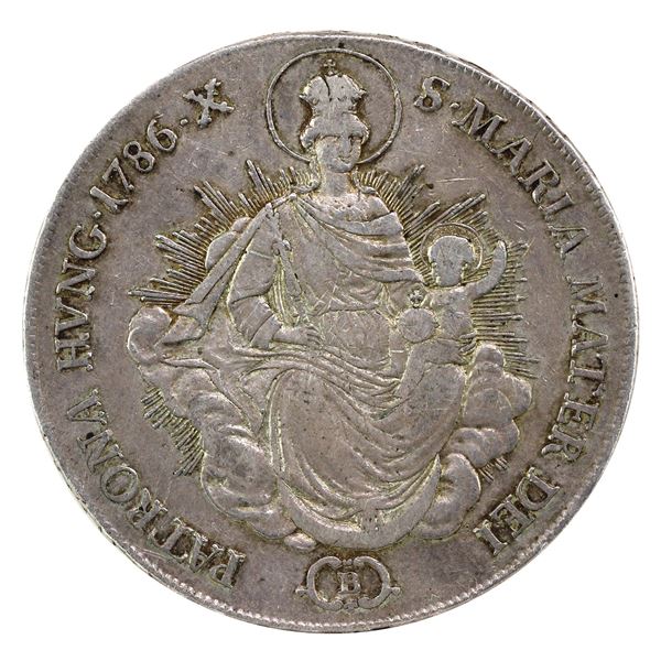 Hungary Silver 1786 Joseph II Thaler. Soft Amber Hue Throughout