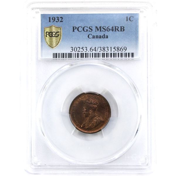1-cent 1932 PCGS MS64, Red & Brown