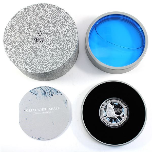 Niue 2012 $2 Ocean Predators-Great White Shark 1oz .999 Silver Proof w