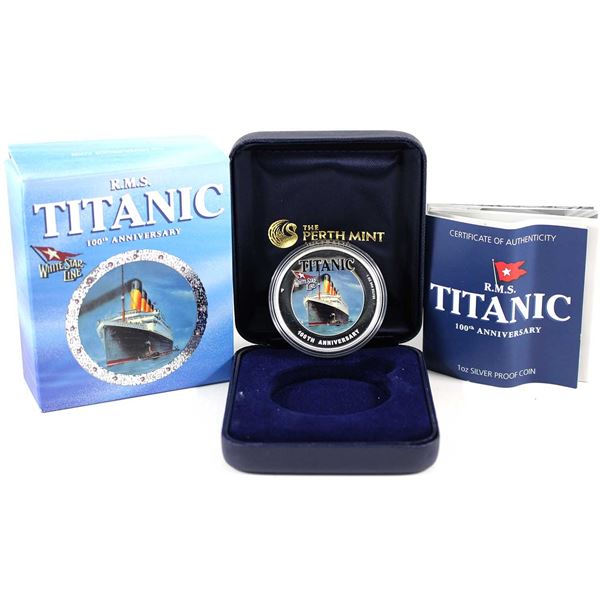Tuvalu 2012 $1 RMS Titanic 100th Anniversary Fine Silver w/ Selective Colour (Tax Exempt)