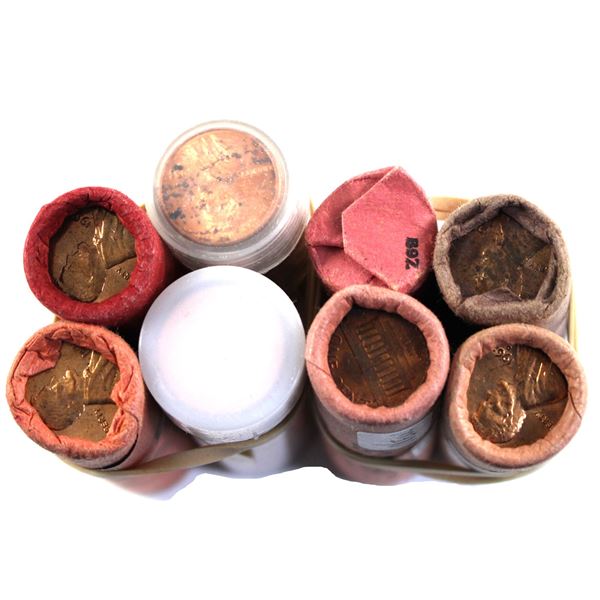 *USA 1959-1983 Penny Rolls of 50pcs. Coins Appear to Mint State. Sold As-Is. 8 Rolls.
