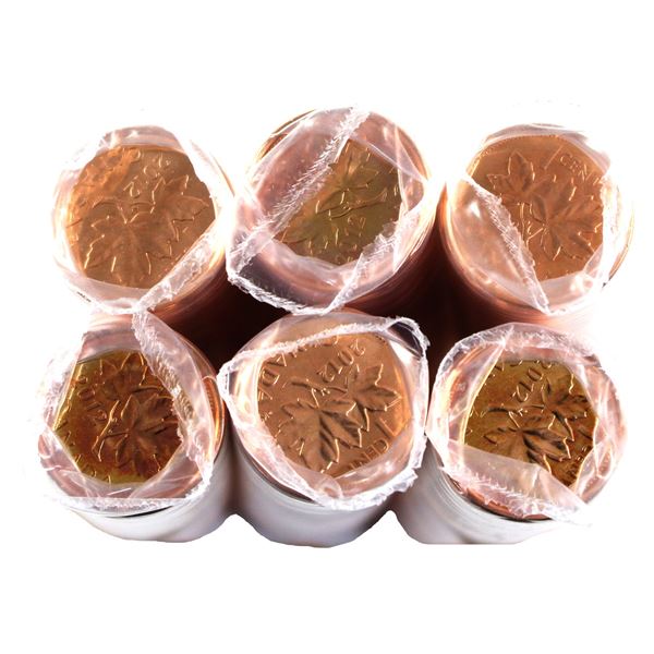 *Canada 2012 Magnetic 1-cent Rolls of 50pcs. Sold As-Is. 6 Rolls.