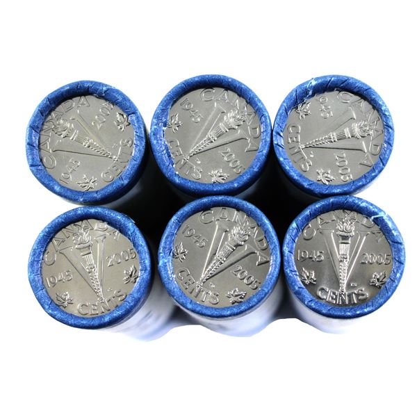 *Canada 2005 VE Day 5-cent Rolls of 40pcs. Sold As-Is. 6 Rolls.