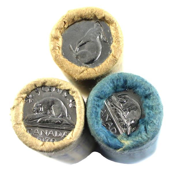 *Canada 1964, 1967, & 1970 1-cent Rolls of 40pcs. Sold As-Is. 3 Rolls.