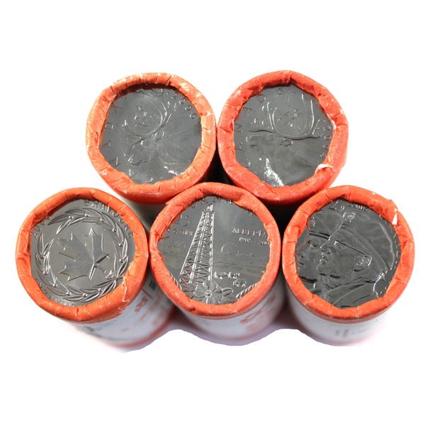 *Canada 2004-2006 25-cent Rolls of 40pcs. Sold As-Is. 5 Rolls.