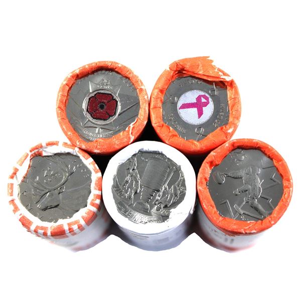 *Canada 2003-2017 25-cent Rolls of 40pcs. Sold As-Is. 5 Rolls.