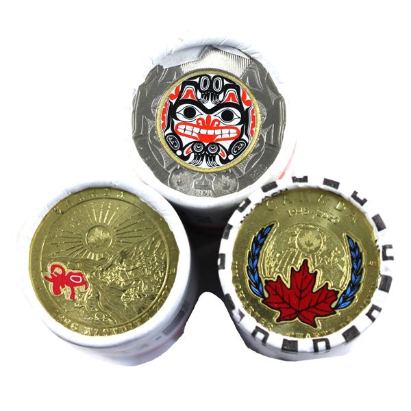 Canada 2020-2021 $1 & $2 Rolls of 25pcs. Sold As-Is. 3 Rolls.