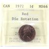 Image 1 : 1972 Die Rotation PCCS (Professional Coin Certification System) MS66 Red