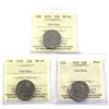 Image 1 : 2019, 2020 Canada 25-cent  ICCS Certified MS-66 & 2021 25-cent  ICCS MS-65. 3pcs