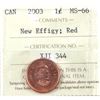 Image 1 : 1-cent 2003 New Effigy ICCS Certified MS66, Red