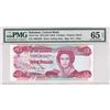 Image 1 : Pick #44a ND (1974) Bahamas-Central Bank $3 PMG GUNC65 EPQ Allen, Wmk: Ship, TDLR, SN: A863409