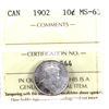 Image 1 : 10-cent 1902 ICCS MS63. A Nice Brilliant Uncirculated coin.