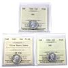 Image 1 : 10-cent 1964, 1965 & 1966 ICCS PL66 Ultra Heavy Cameo. 3pcs