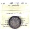 Image 1 : 25-cent 1892 ICCS AU55. Choice attractive toning with bright lit centers.
