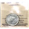 Image 1 : 25-cent 1908 ICCS AU50