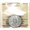 Image 1 : 25-cent 1909 ICCS MS64. Scarce in this high mint state grade.