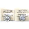 Image 2 : 25-cent 1967 & 1968 Silver ICCS MS66. 2pcs