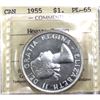 Image 1 : Silver $1 1955 ICCS PL65, Heavy Cameo