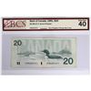 Image 1 : ERROR BC-58b-E8-ii 1991 $20 BCS EF40 Bonin-Thiessen Out of Register Printing S/N: EVM2337671 (Minor 