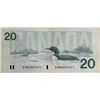 Image 3 : ERROR BC-58b-E8-ii 1991 $20 BCS EF40 Bonin-Thiessen Out of Register Printing S/N: EVM2337671 (Minor 