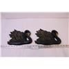 Image 1 : Pair of Black Swan Chalk Art Wall Hangers