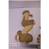 Image 2 : Pair of Poodle Chalk Art Wall Hangers