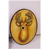 Image 4 : (3) Deer Head Chalk Art Wall Hangers