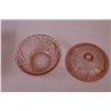 Image 3 : Pink Glass Candy Dish w/ Lid + Frosted Pink Glass Centrepiece Bowl